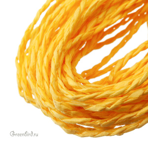 Крученая рафия, 2 мм, желтый матовый (#4283) Крученая рафия, 2 мм, желтый матовый (#4283)