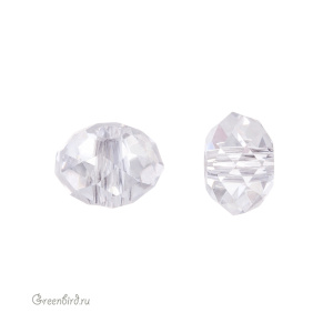 Swarovski 5040 Бусина Бриолетт 6х4 мм, прозрачный (#001), 1 шт.