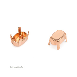 NEW 4120 Оправа без отверстий для Oval Fancy Stone 6х4 мм, томпак