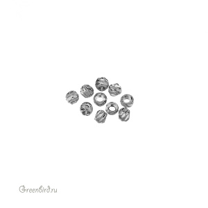 Бусина "Рифленая" 2,4 мм, родий, уп.10 шт. (#SVABM-30R)