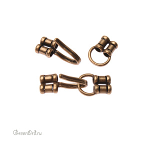 JBB Замок-крючок "Два концевика", ант. латунь (JB-7450)