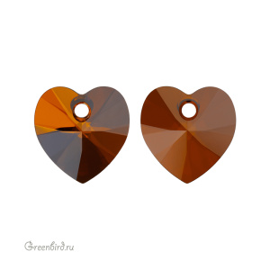 6228 подвеска Heart Fancy Stone 10mm – Smoked Amber (#1001)