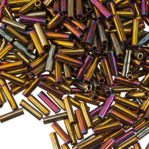 Бисер MIYUKI Bugle 6mm – Metallic Gold Iris (#462), 10 г