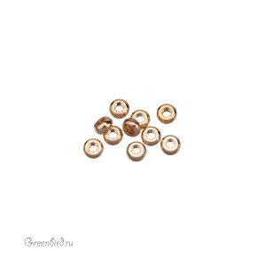 Бусина-разделитель "Шайба", 3х1,5 мм, золото, уп. 10 шт. (#SVABM-32G)