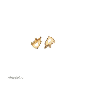 4328 Оправа для ювелирного кристалла Pear 6х3,6 мм, золото