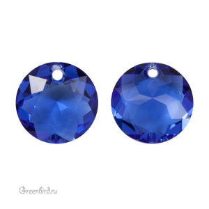 Swarovski 6430 подвеска круглая 14 мм, сапфир (#206), 1 шт.