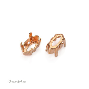 4228 Оправа для Navette Fancy Stone 8х4 мм, томпак