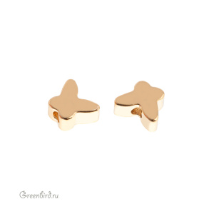 Бусина фигурная "Бабочка", золото, 1 шт. (#SVABM-12G)