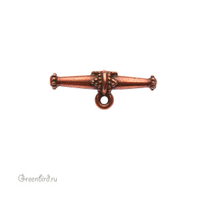 Тоггл-элемент "Бали смещенный", ант. медь, 1 шт. (#TC-96088)