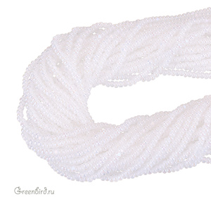Бисер граненый Preciosa Charlotte Cut 11/0, Pearl White (#57205), 1 нить