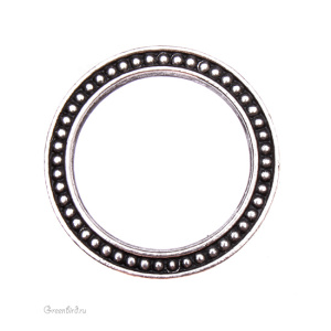 Коннектор "Шарики" кольцо 26 мм, ант. серебро, 1 шт. (#TC-3134)