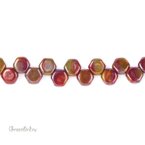 Honeycomb bead 6mm, Hodge Podge Orange Nebula, 30 шт. (#99994/15001)