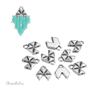 CYMBAL Концевик "Voudia" для GemDuo, ант. серебро, 1 шт. (#GD-012824-SP)