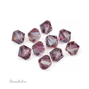 Swarovski 5328 Биконусы 6 мм, сиреневая дымка (#001LISH), уп. 10 шт.