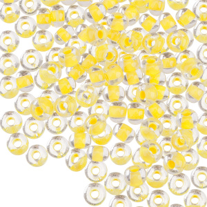 Czech 6/0, прозрачный окрашенный изнутри, Yellow (#08A86)