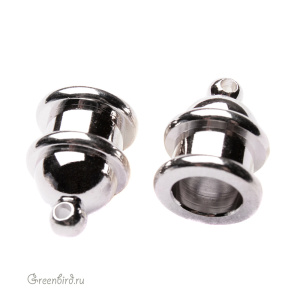 Концевик "Пагода" средний, родий, 1 шт. (#TC-0201)