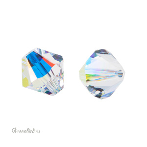 Swarovski 5328 Биконус 10 мм, прозрачный радужный (#001AB), 1 шт.