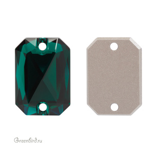 3252 Emerald Cut Sew-on Stone 20х14 мм – Emerald (#205)