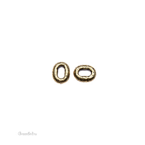 Бусина "Состаренная" овал, ант. латунь, 1 шт. (#TC-5790)