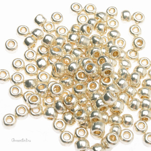 Бисер TOHO Round 6/0 Permanent Finish, гальван. алюминий (#PF558), 10 г