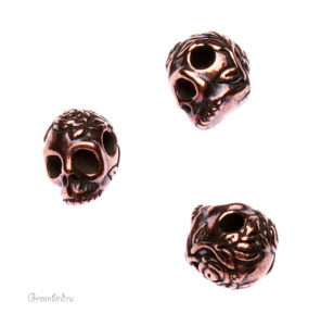 Бусина LH "Череп", ант. медь, 1 шт. (#TC-5715)