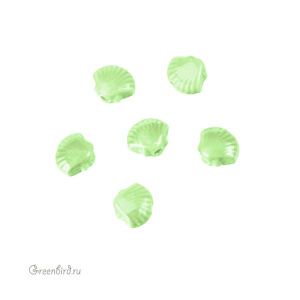 Бусина керамика "Ракушка" 12х10 мм, зеленый, 1 шт. (#SVA-CRM-37)