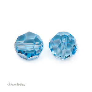 Swarovski 5000 Бусина круглая 10 мм, аквамарин (#202), 1 шт.