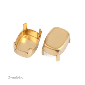 4568 Оправа без отверстий для Cushion Fancy Stone 8x6 мм, латунь 4568 Оправа без отверстий для Cushion Fancy Stone 8x6 мм, латунь