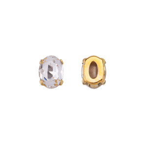 Crystalbird 4120 Овал 8x6 мм в оправе, золото, прозрачный (#001), 8 шт.