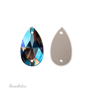 Swarovski пришивные 3230 Капля 28х17 мм, черный алмаз с мерцанием (#215SHIM), 1 шт.