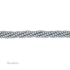 Crystalbird Жемчуг круглый 3 мм, темно-серый, нить (#21)