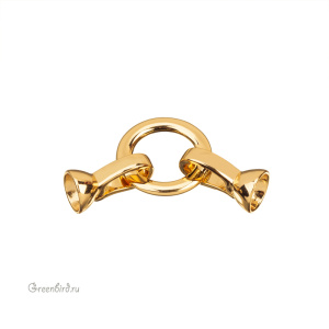 Замок часовой двойной "Кольцо", золото, 1 шт. (#SV1701-Z009-G)