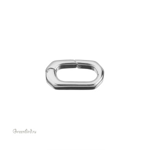 Кольцо-карабин "Восьмигранное звено", родий, 1 шт. (#SV1701-Z019-R)