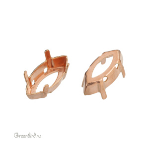 4228 Оправа для ювелирного кристалла Navette 15х7 мм, томпак