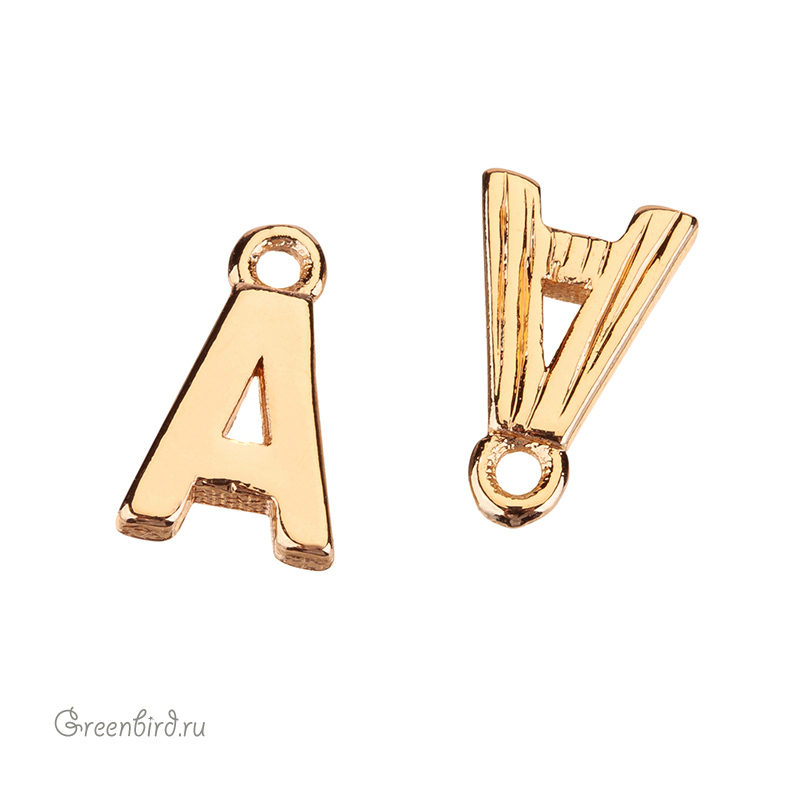 Подвеска буква "A", золото, 1 шт. (#SVA-LG-A)