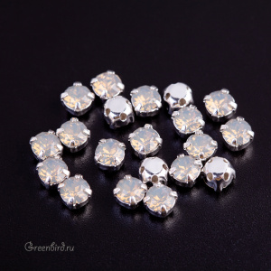 53200 Chaton Montees SS16 (4мм) в оправе, серебро – Light Grey Opal (#383) 53200 Chaton Montees SS16 (4мм) в оправе, серебро – Light Grey Opal (#383)