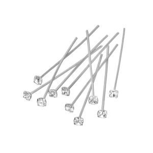 Swarovski Пин с кристаллом 1028 PP24, серебрро, 38 мм – Crystal (#001)