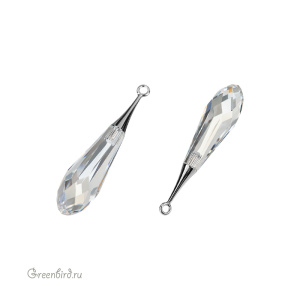 6532 подвеска Pure Drop 31,5mm, родий, Crystal (#001)