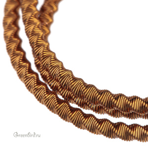 Канитель фигурная "зигзаг" 2.6 мм, золотисто-коричневый (KAN4263)