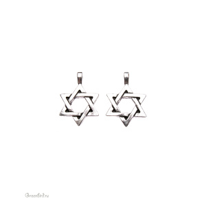 Подвеска "Звезда Давида", ант. серебро, 1 шт. (#TC-2227)