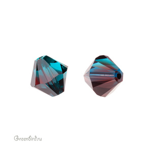 Swarovski 5328 Биконус 8 мм, бордово-синий циркон (#723), 1 шт.