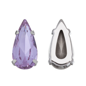 Кристалл в оправе 4322C 18x9 мм Crystalbird - Violet (#371), родий, 1 шт. (#CBCS-0046)