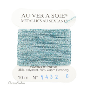 Металлизированная нить Tresse #8 AVAS, серо-голубой, 10 м (#8-1432)