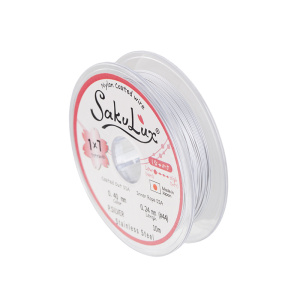 Ювелирный тросик SakuLux 7 – 0,4 мм, жемчужно-серебряный, 10 м (#SL7X040PS10)