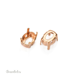 4120 Оправа для ювелирного кристалла Oval Fancy Stone 8х6 мм, томпак