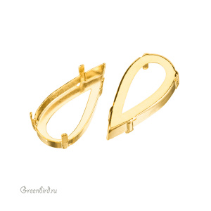 4322 Оправа для ювелирного кристалла Teardrop Fancy Stone 30х15 мм, золото