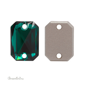 Swarovski пришивные 3252 Октагон 14х10 мм, изумруд (#205), 1 шт.