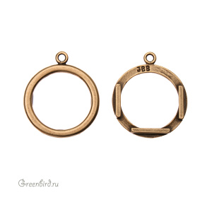 JBB Подвеска-рамка "Круглая", ант. латунь (JB-7501)