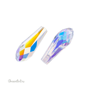 Swarovski 6530 подвеска Капля для вклеивания 20 мм, прозрачный радужный (#001AB), 1 шт.