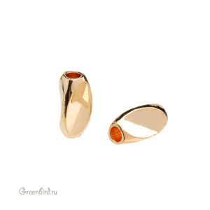 Бусина "Триплет" 8,2х4,1 мм, золото, 1 шт. (#SVABM-44G)